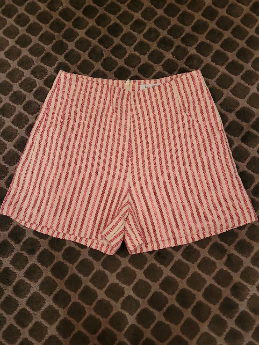 Lucy Paris Medium Red And White Striped Flat Front Shorts Emily In Paris Style